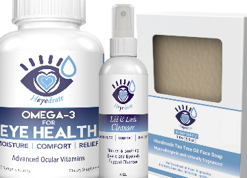 Heyedrate Lid & Lash Cleanser, Heyedrate Omega-3, Heyedrate Tea Tree Oil Soap
