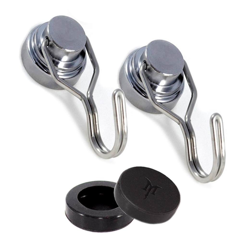 Monster Magnetics Heavy Duty Magnetic Swivel Hooks with Scratch-Proof Magnet Caps 2 Pack